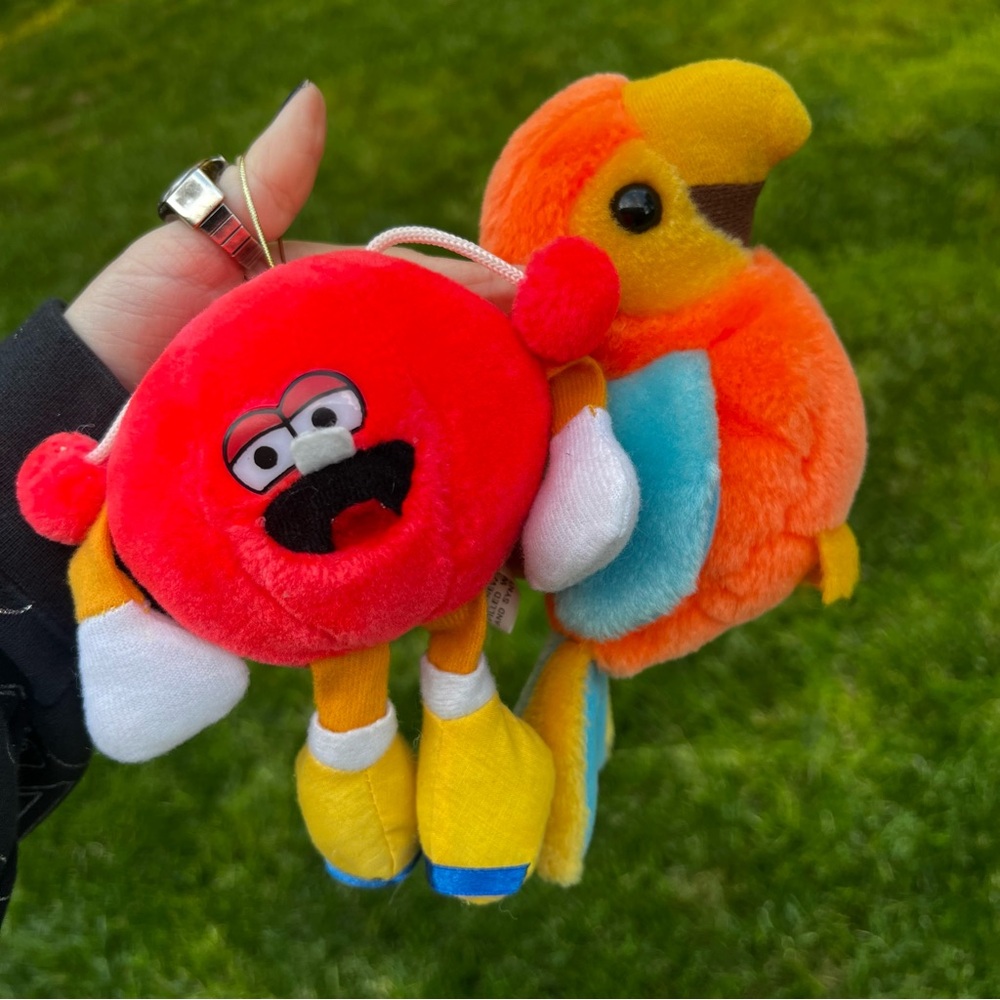 Vintage Circus Circus Las Vegas Small Plush Bundle Parrot and Alien Neon Colors